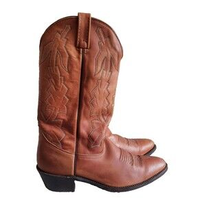 VTG Dan Post P2551 Marlboro Orange Brown Leather Cowboy Western Boots 10 D